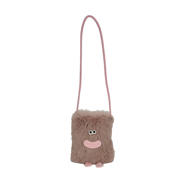 Plush shoulder bag with unique character design Bowlift
