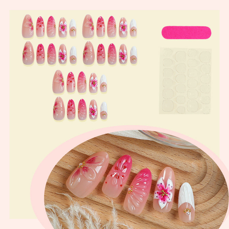 Floral-Inspired Stiletto Press-On Nail Set Bowlift