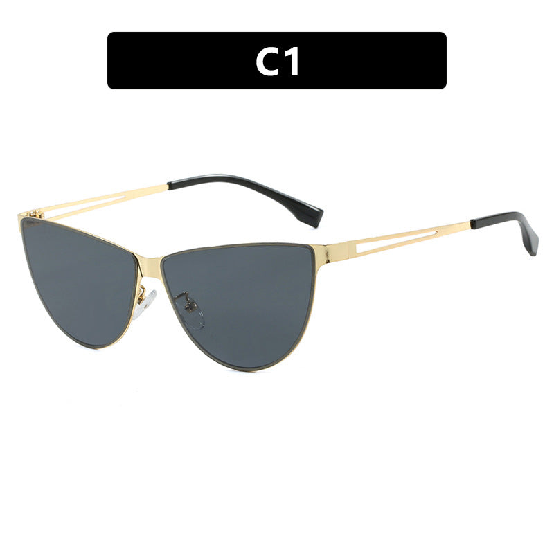 Women's Cat-Eye Sunglasses with Stylish Metal Frame and Protective UV Filter Bowlift