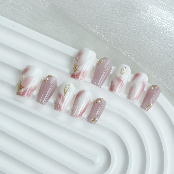 Artistic Marble Effect Press-On Nail Set
