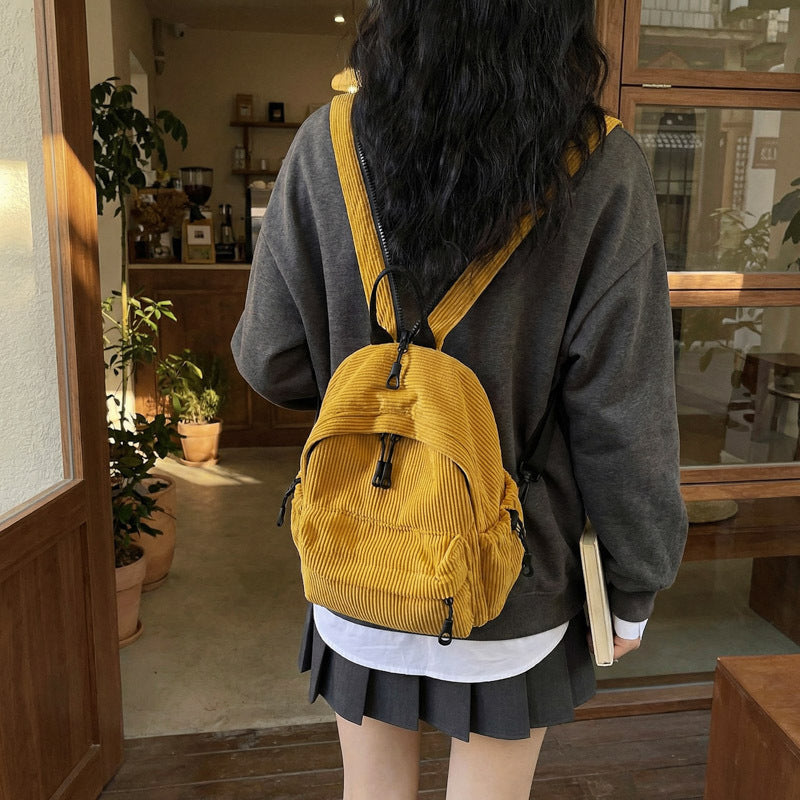 Cord-Backpack with Practical Front Pocket Bowlift