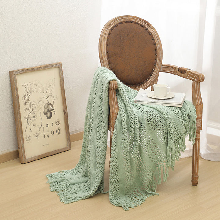 Premium Handcrafted Fringe Throw Blanket Bowlift