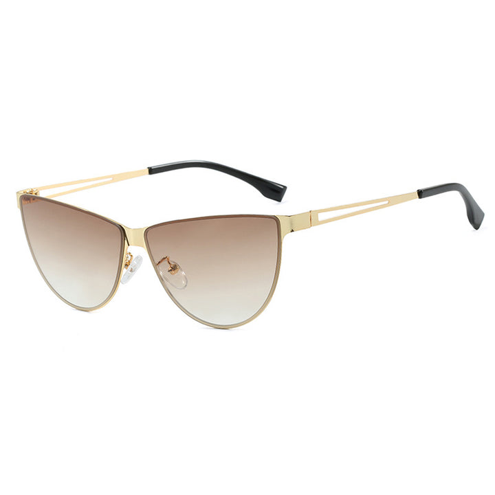 Women's Cat-Eye Sunglasses with Stylish Metal Frame and Protective UV Filter Bowlift