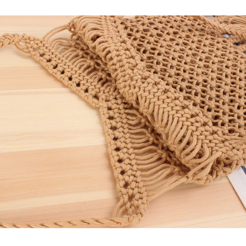 Macramé Crossbody Bag with Fringes Bowlift