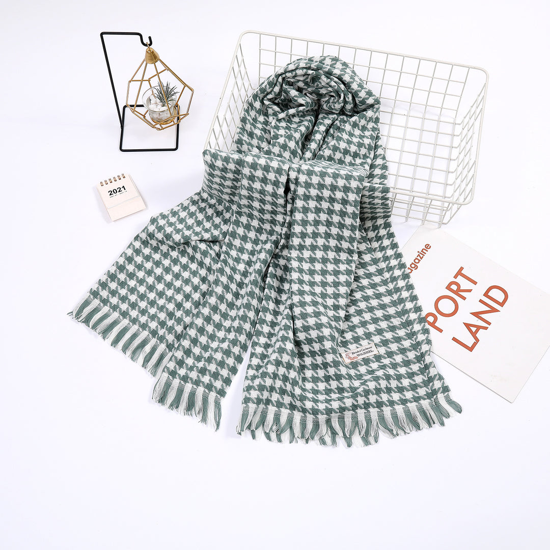 Ladies elegant scarf with houndstooth pattern Bowlift