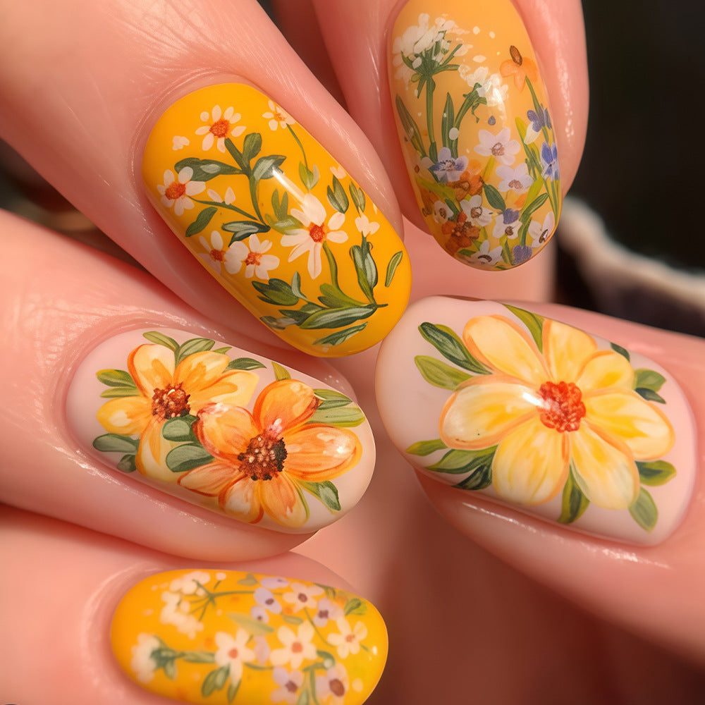 Art Nail Set with Botanical Patterns Bowlift