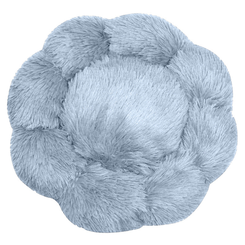 Flower-Shaped Plush Dog Bed