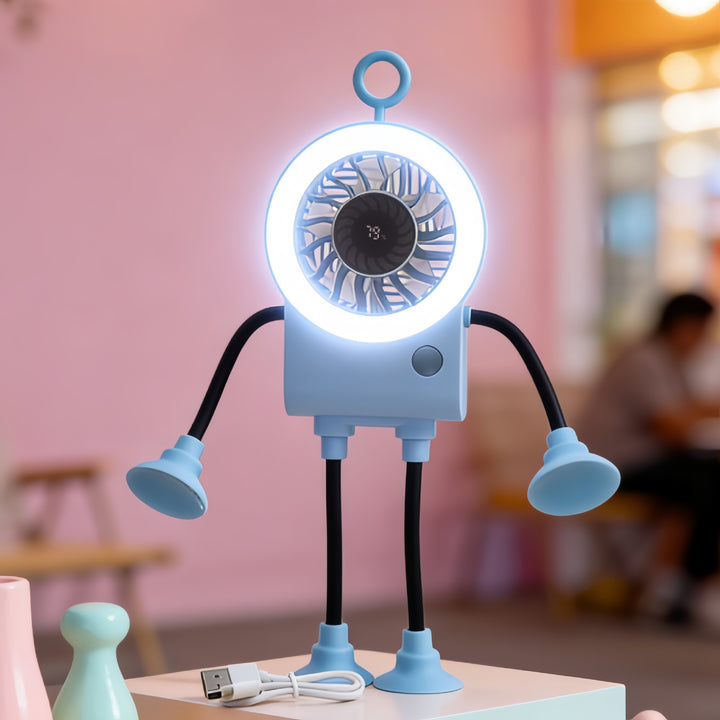 Ladies creative table fan with LED light and ergonomic design Bowlift