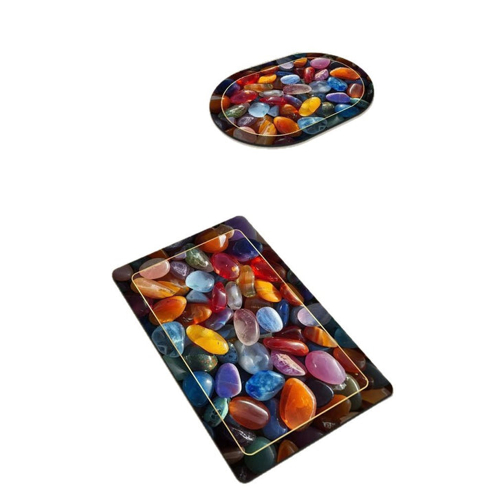 Artistic Pebble-Themed Bath Mat Set