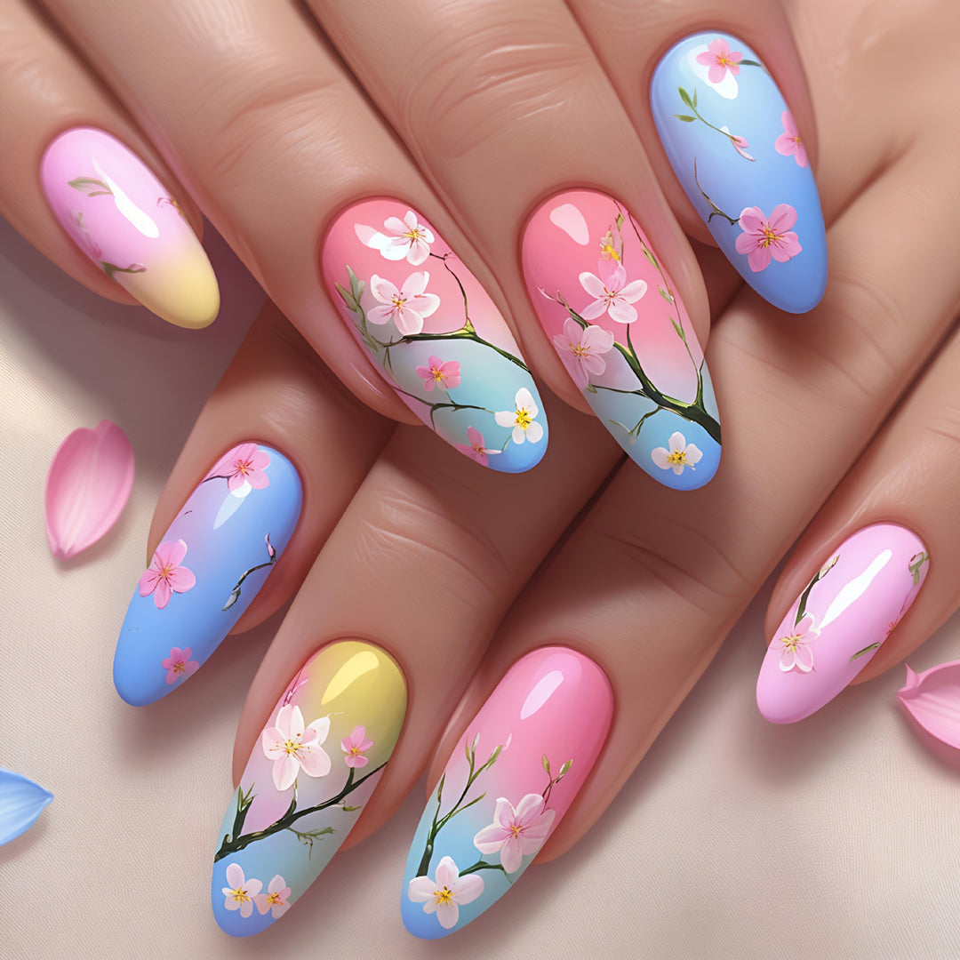 Floral Blossom-Themed Nail Art Bowlift