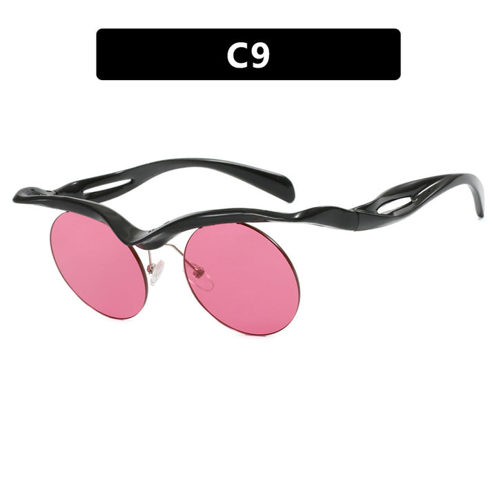 Women's futuristic sunglasses with curved frame and polarized lenses Bowlift