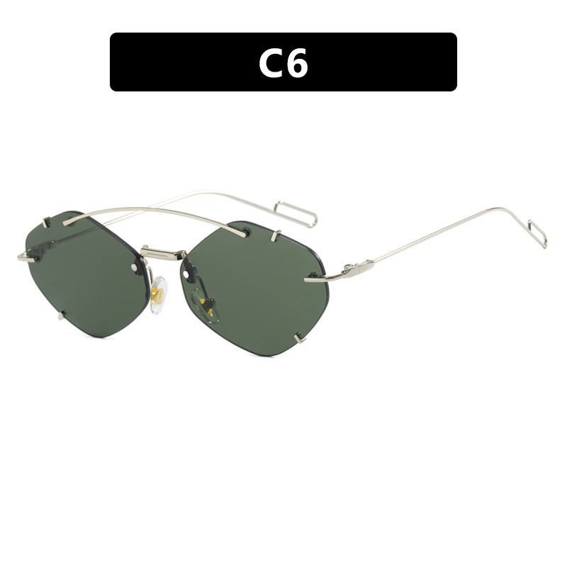 Women geometric sunglasses with ultra-light metal frame Bowlift