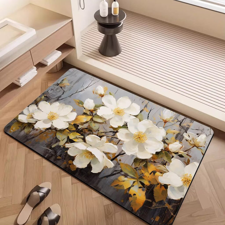 Artistic Floral Pattern Area Mat Bowlift