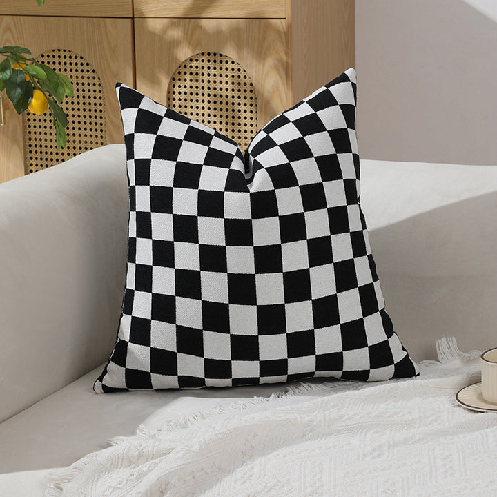 Checkerboard Patterned Decorative Pillow