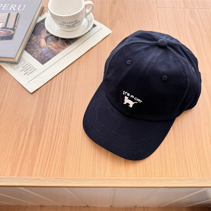 Women's Playful Cat-Embroidered Baseball Cap Bowlift