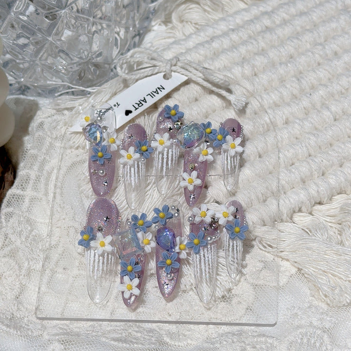 Decoratively Adorned Press-On Nail Set