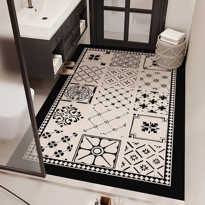 Mosaic Patterned Bathroom Rug