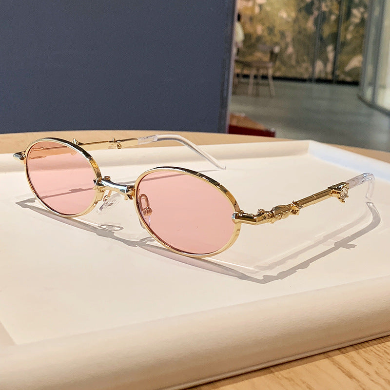 Women's fashionable glasses with elegant metal frame and lightly tinted lenses Bowlift