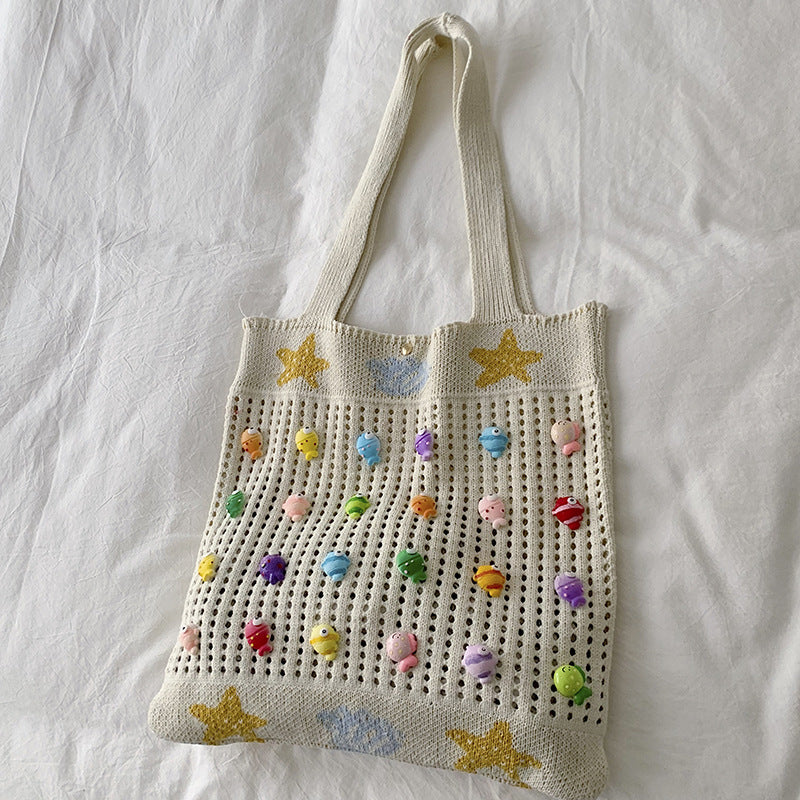 Colorful Decorative Crochet Tote Bag Bowlift
