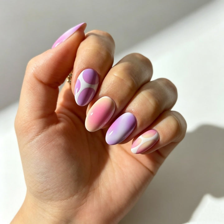 Floral Design Stiletto Press-On Nails