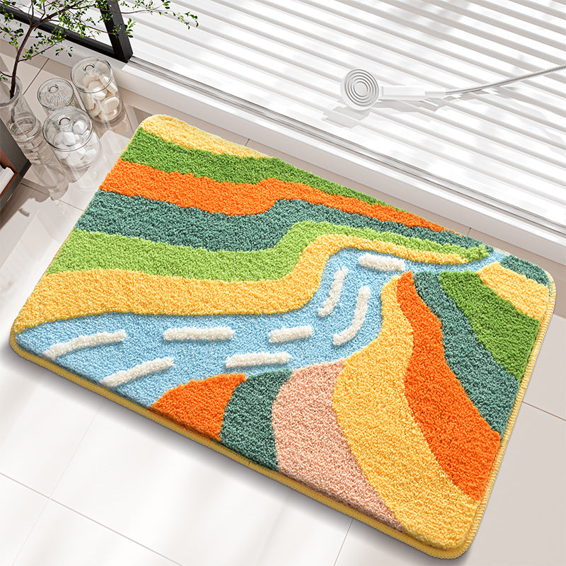 Abstract Landscape Bath Rug Bowlift