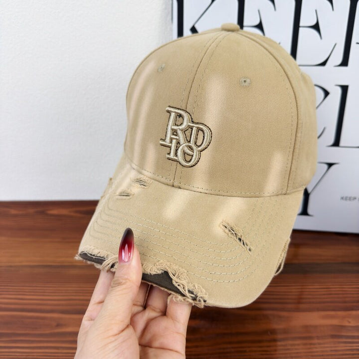 Women's Distressed Classic Cotton Baseball Cap Bowlift