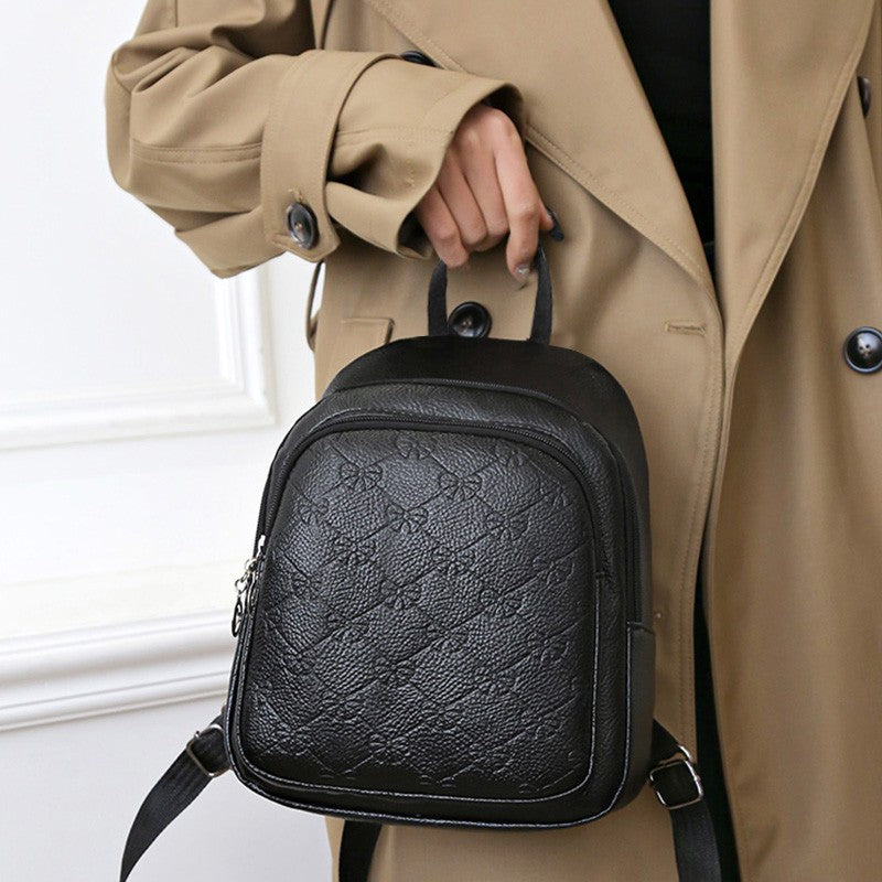 Compact Textured Backpack Bowlift