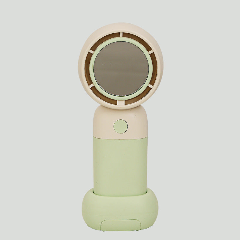 Women Portable Handheld Fan with Integrated Mirror Bowlift
