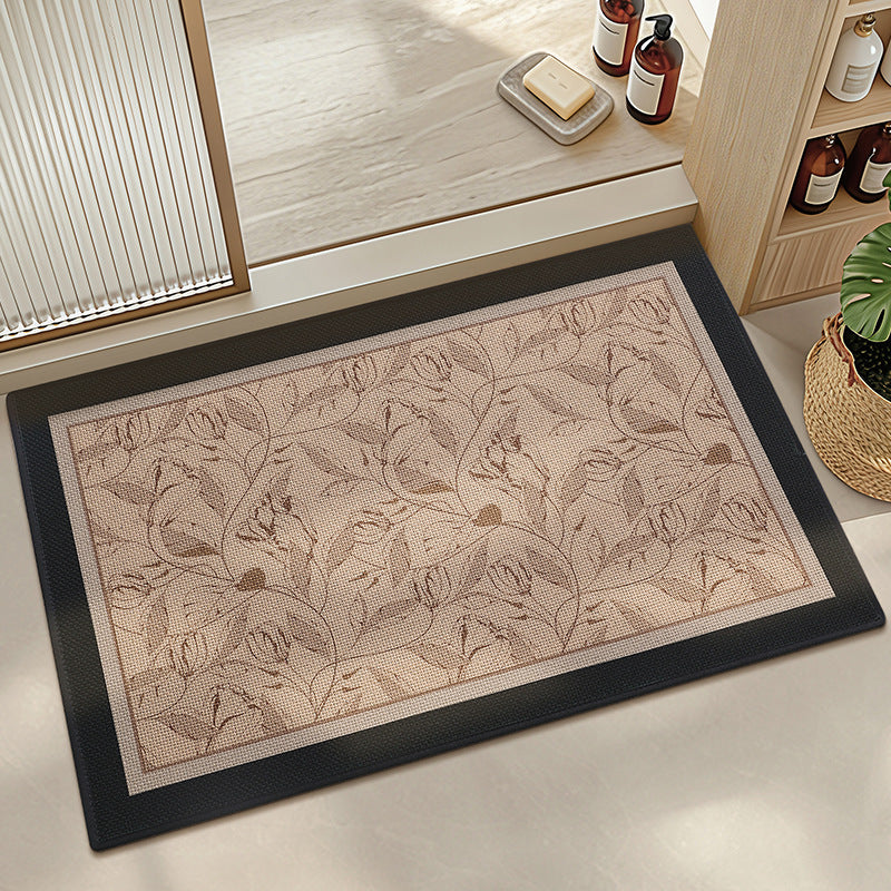 Elegant Floral Print Bath Mat Bowlift