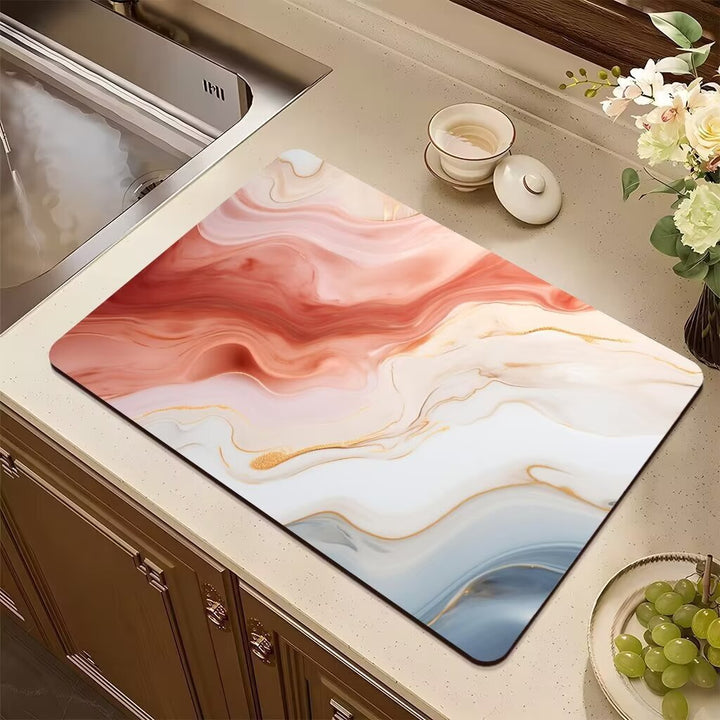 Abstract Non-Slip Kitchen Mat Bowlift