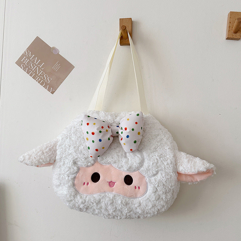 Plush Backpack with Cute Lamb Design Bowlift