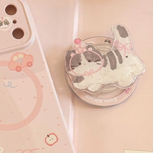 Smartphone Finger Holder in cute cat design Bowlift