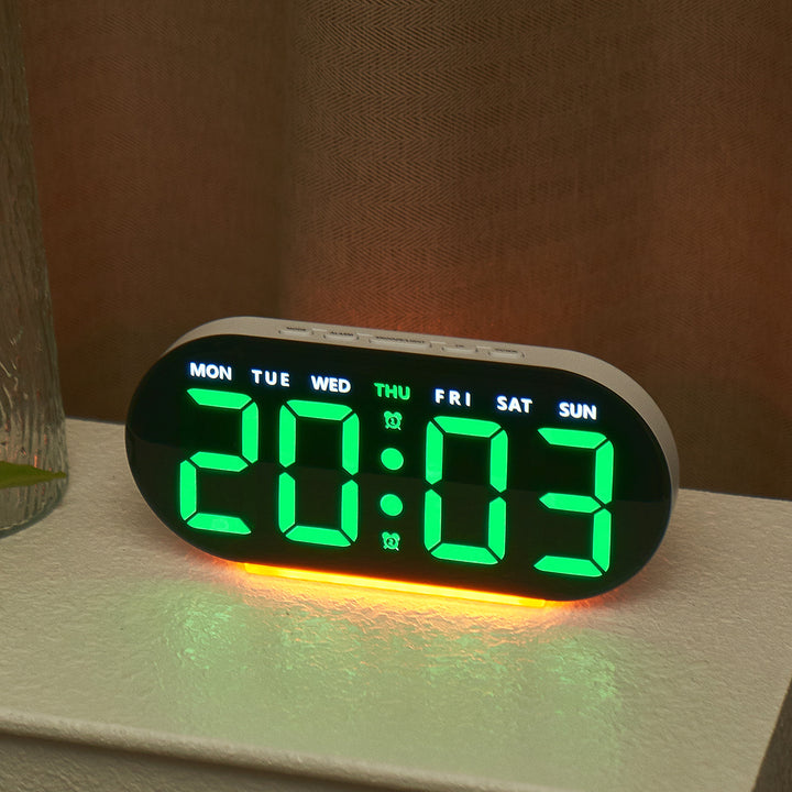 Digital Alarm Clock with Large LED Display and Temperature Display Bowlift