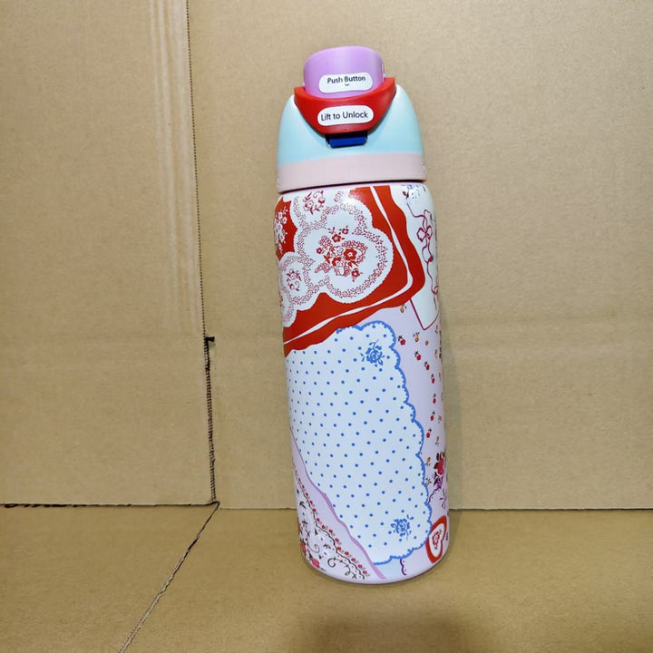 Insulated Stainless Steel Vacuum Water Bottle With One-Touch Flip Lid And Leakproof Safety Lock