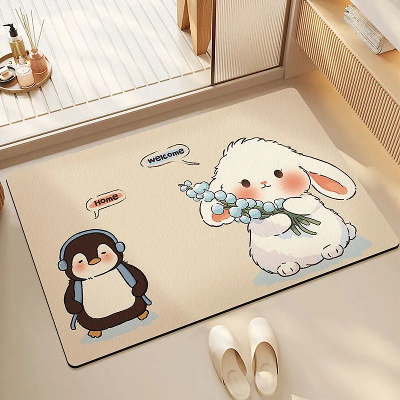 Welcome Home Cartoon Area Rug Bowlift