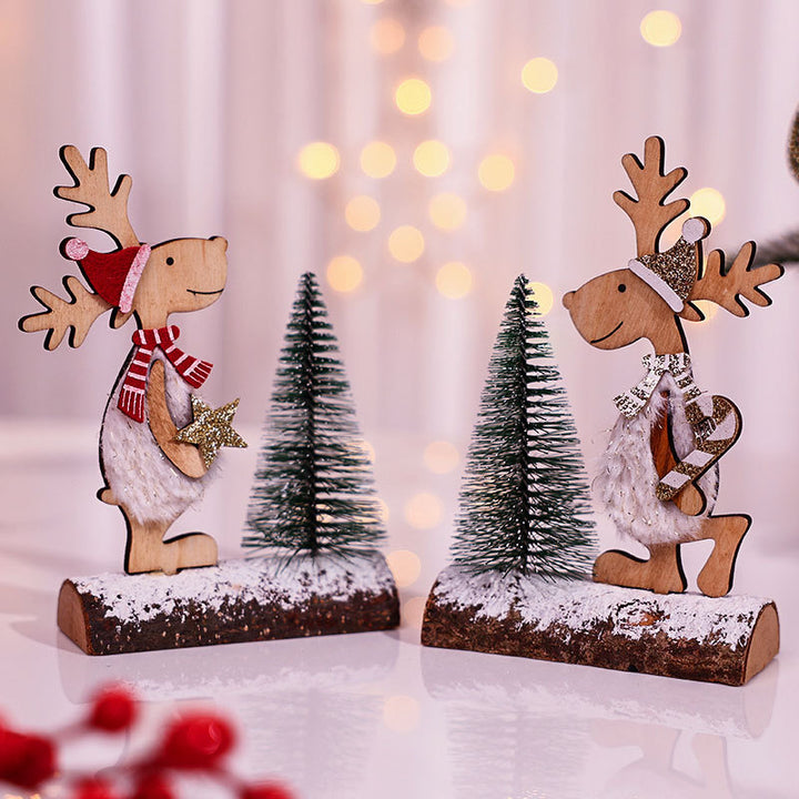 Decorative Wooden Reindeer Figurine Bowlift