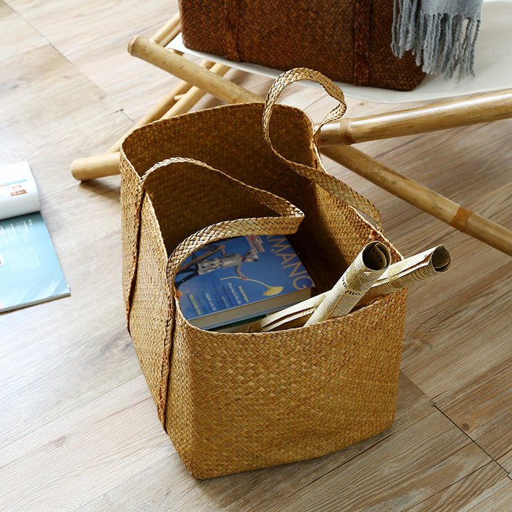 Spacious Woven Storage Baskets with Handles Bowlift