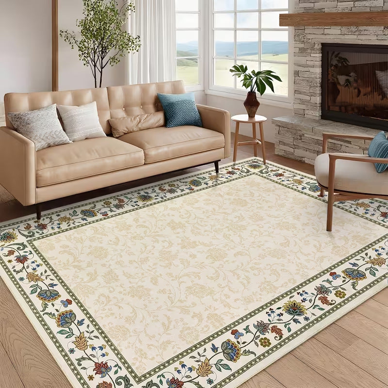 Vintage Floral Pattern Area Rug Bowlift