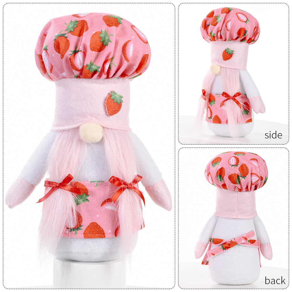 Strawberry Chef Gnome Figurine Bowlift