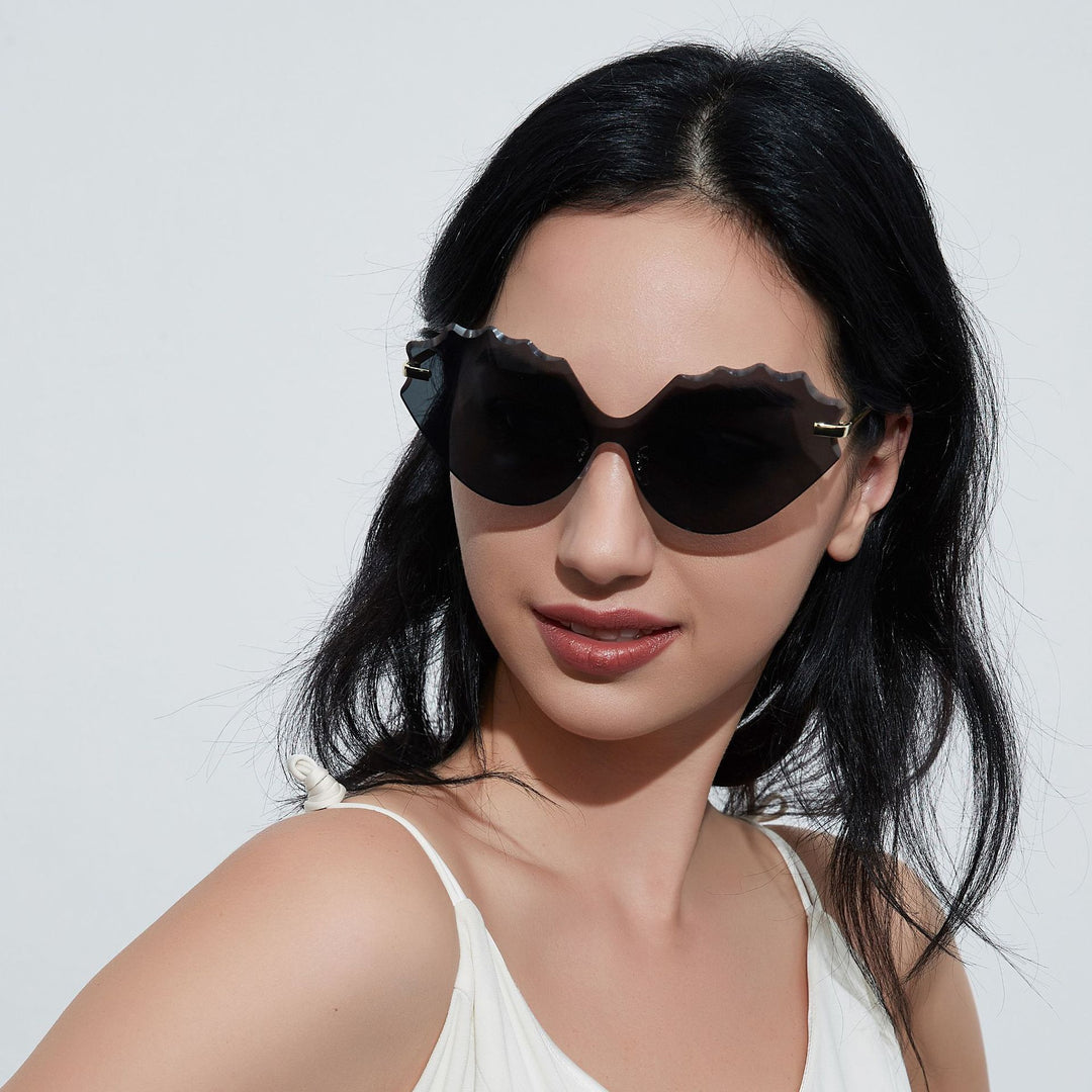 Women's Sunglasses with Unique Wave Design Bowlift