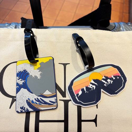 Adventure-Themed Ski Goggles Luggage Tag Bowlift
