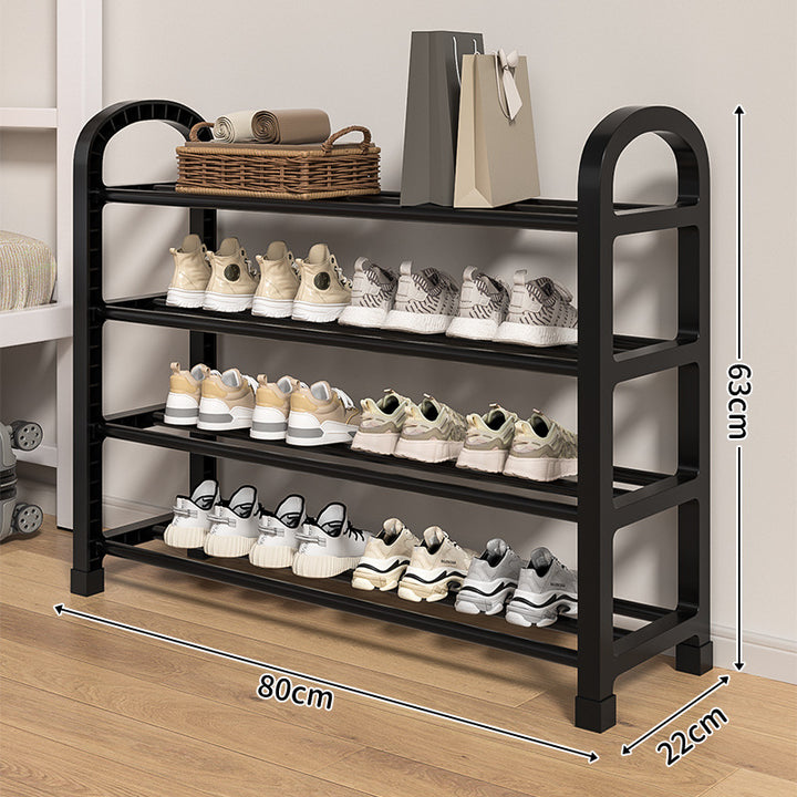 Multi-Tier Narrow Shoe Storage Rack With Arched Side Frame And Slim Footprint