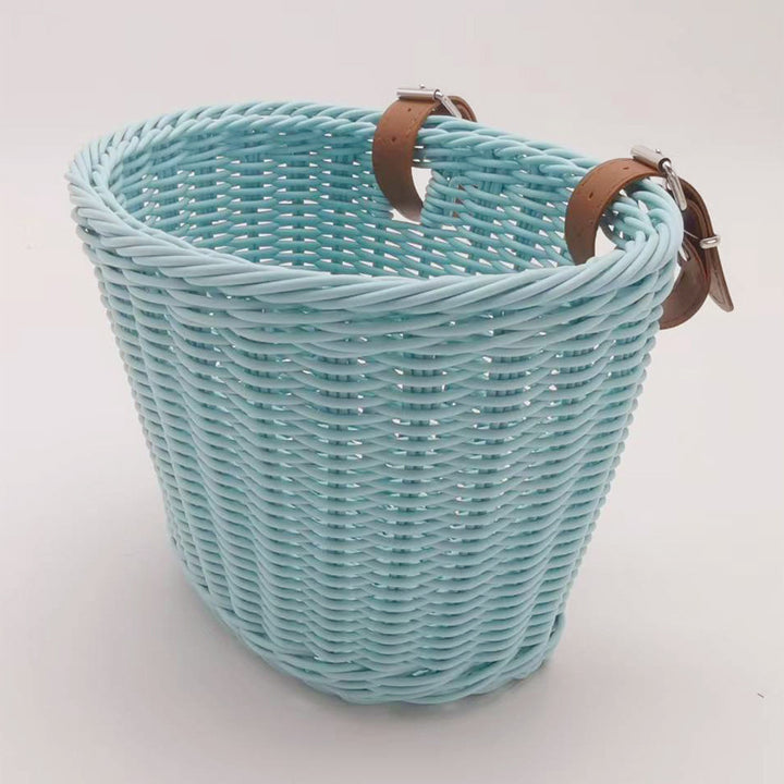 Decorative Woven Storage Basket with Leather Handles Bowlift