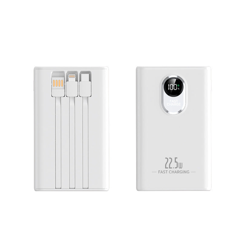 Compact power bank with integrated fast charging adapter and digital power display Bowlift