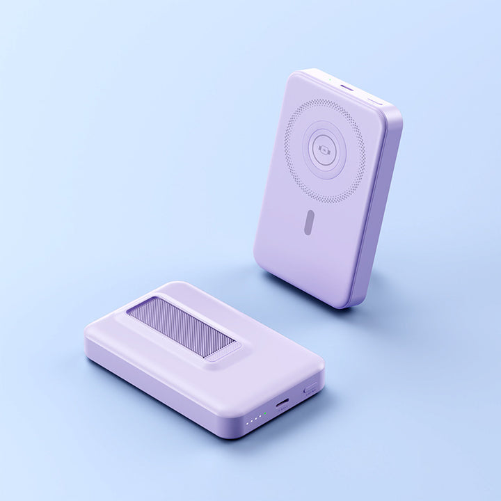 Portable charger with integrated wireless charging technology and intelligent power display Bowlift