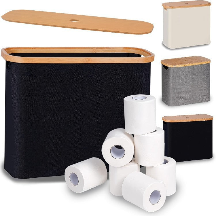 Multifunctional laundry storage box with bamboo lid Bowlift