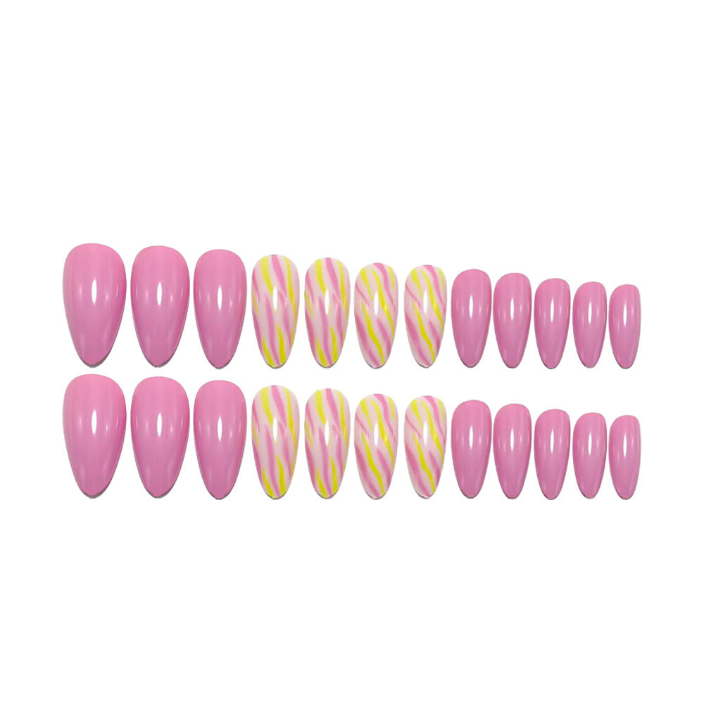 Artificial nails with modern graphic design Bowlift