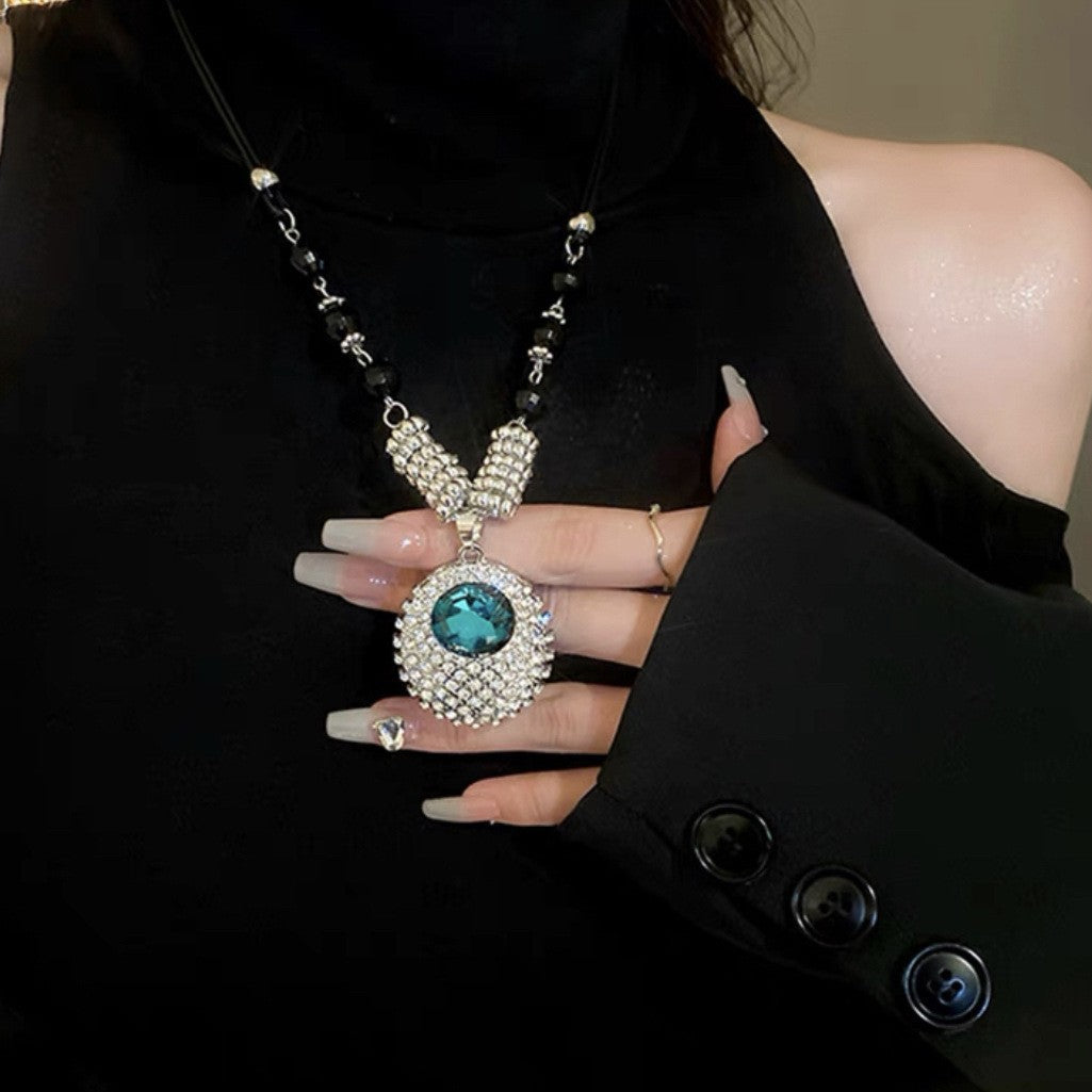 Crystal Embellished Pendant Necklace Bowlift