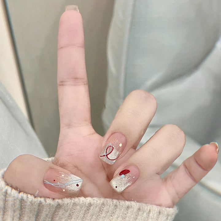 Artificial nails in elegant glitter pattern Bowlift