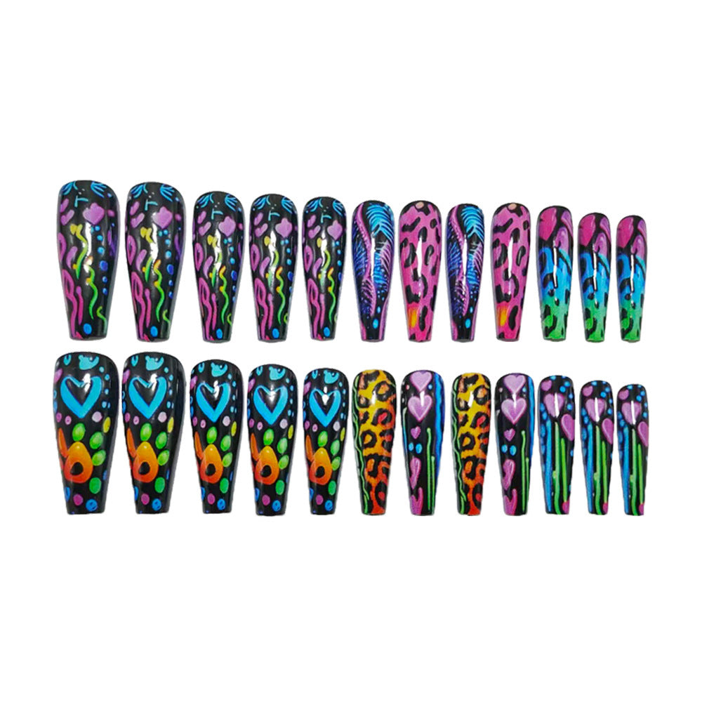 Nail art in colorful neon design Bowlift